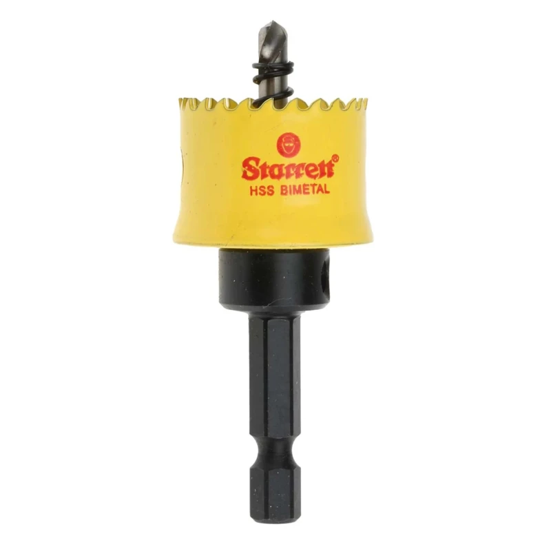 Starrett 25 mm Diameter High Speed Steel Drill Bit with 6.35mm Shank for Plastic, Stainless Steel, Mild Steel Sheet CSC25