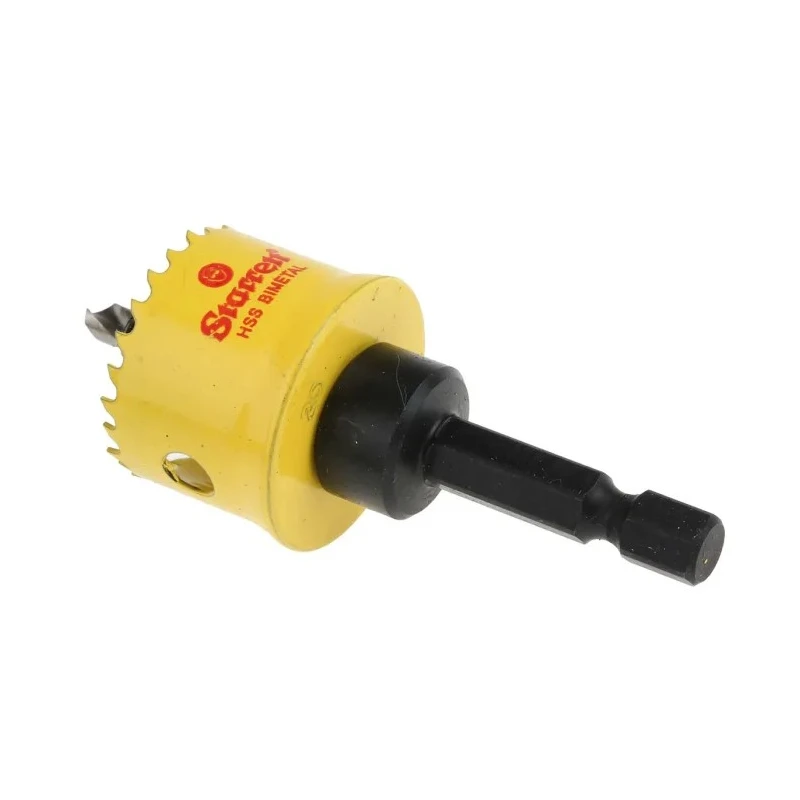 Starrett 25 mm Diameter High Speed Steel Drill Bit with 6.35mm Shank for Plastic, Stainless Steel, Mild Steel Sheet CSC25