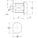 Euro-Locks a Lowe & Fletcher group Company High Security 8-disc Camlock, 20 mm Panel-to-Tongue 19.1 x 16.6 mm, Key 2105512
