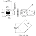 Steinbach & Vollman Euro-Locks a Lowe & Fletcher group Company Camlock Keyed Lock 12.8 mm Panel-to-Tongue 16.3 x B236086
