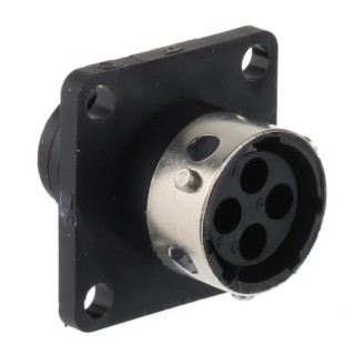 ITT Cannon Circular Connector, 4 Contacts, Panel Mount, Socket, Female, IP65, 250V, 13A, Trident TR1004RFS1NB / 192922-1190