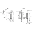 Pinet Raw 304 Stainless Steel Latch Hinge with Spring Loaded Pin, Bolt-On Fixing, 82 mm x 18.2 mm x 2.8 mm 12A3859
