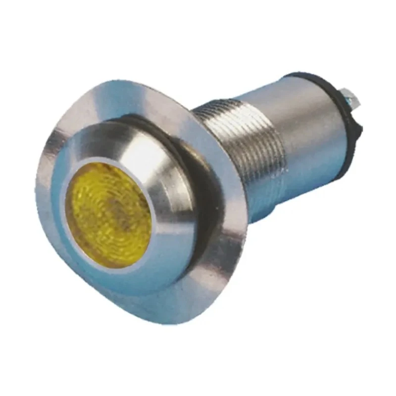 Marl Panel Mount LED Indicator Yellow, 13 mm Mount Hole, Solder Tab Terminal, IP67 Rated, 28V DC, 528-521-22