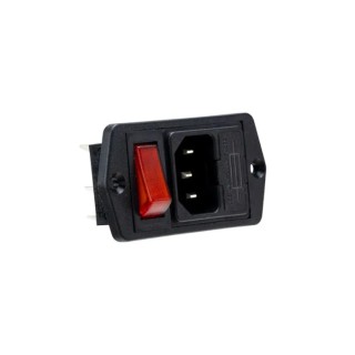Bulgin C14 Straight Panel Mount IEC Connector 250V 10A Female Quick Connect BVA01/Z0000/02