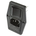 Bulgin C14 Straight Panel Mount IEC Connector 250V Female with 5 x 20 mm Fuse Size 10A BVB01/Z0000/10