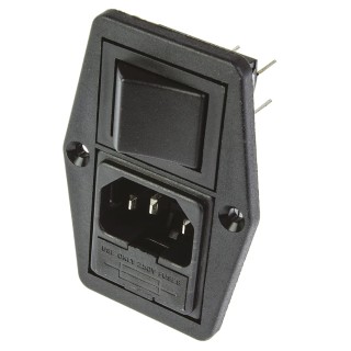 Bulgin C14 Straight Panel Mount IEC Connector 250V Female with 5 x 20 mm Fuse Size 10A BVB01/Z0000/10