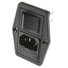 Bulgin C14 Straight Panel Mount IEC Connector 250V Female with 5 x 20 mm Fuse Size 10A BVB01/Z0000/10