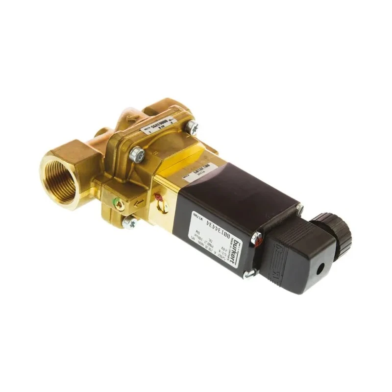 Burkert Solenoid Valve 2 Port Normally Closed, Brass Body, 24V DC, 10 bar, Orifice 20mm 134434