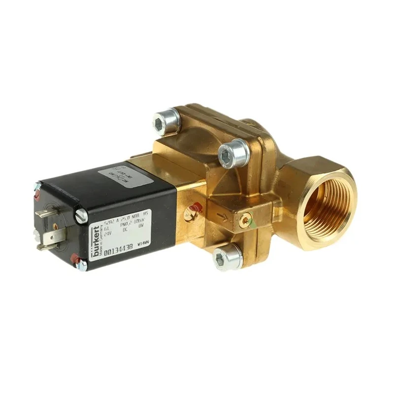 Burkert Solenoid Valve 2 Port NC Brass Body 24V DC 10 bar 25mm Orifice 5282 Series 134438