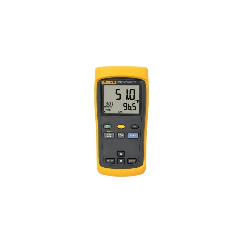 Fluke Digital Thermometer Handheld, Type T, K, J, E Probe Compatible, 1 Input, 1372 °C Max, ±0.3 K Accuracy 120956-940 3XL