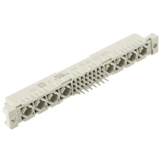 HARTING DIN 41612 32 Way 2.54 mm Pitch Through Hole Type C/2 Solder Class C2 3 Row Female Straight Connector 09032246805