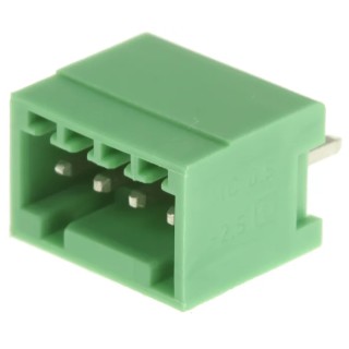 Phoenix Contact MCV 0.5/4-G-2.5 Series Pluggable Terminal Block, 4-Contact, 2.5 mm Pitch, 1 Row, Green, Polyamide 1881574