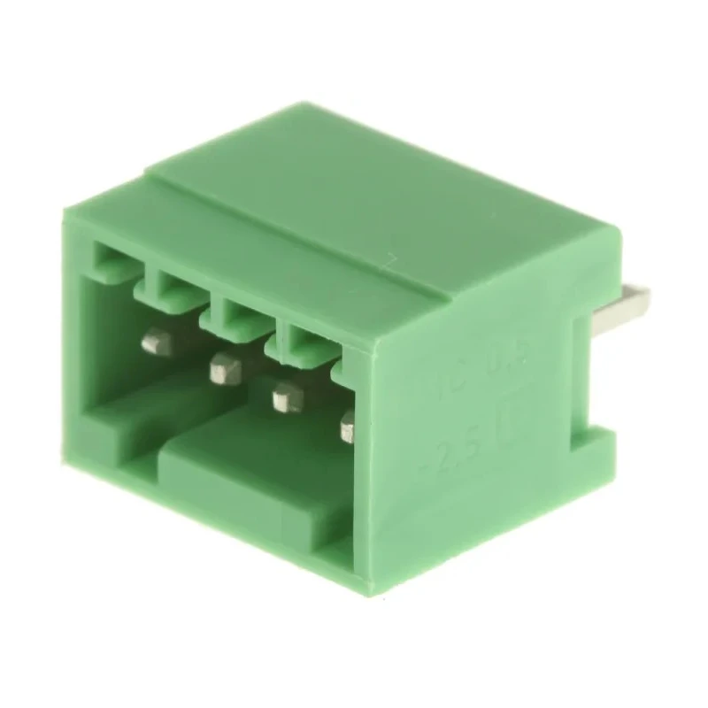 Phoenix Contact MCV 0.5/4-G-2.5 Series Pluggable Terminal Block, 4-Contact, 2.5 mm Pitch, 1 Row, Green, Polyamide 1881574