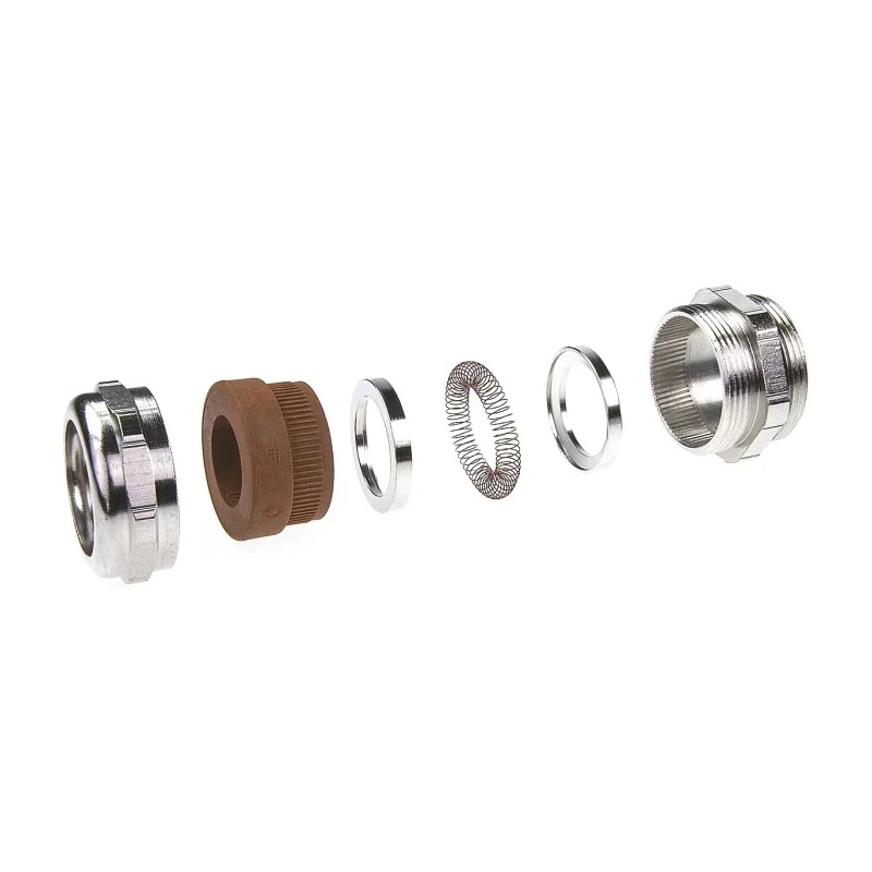 HARTING EMC Series Metallic Metal Cable Gland with Thread, 17 mm Min. Cable Diameter, 21 mm Max., IP68, Nickel Plated PG29