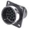 ITT Cannon Circular Connector 19 Contacts Panel Mount Socket Male IP65 Trident Ringlock Series TR1619RMS1NB / 192926-0470