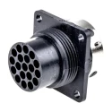 ITT Cannon Circular Connector 19 Contacts Panel Mount Socket Male IP65 Trident Ringlock Series TR1619RMS1NB / 192926-0470
