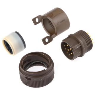 ITT Cannon MIL Spec Circular Connector Copper Alloy Straight 12 Way Cable Male Contacts Shell Size 14 KPT06F14-12P