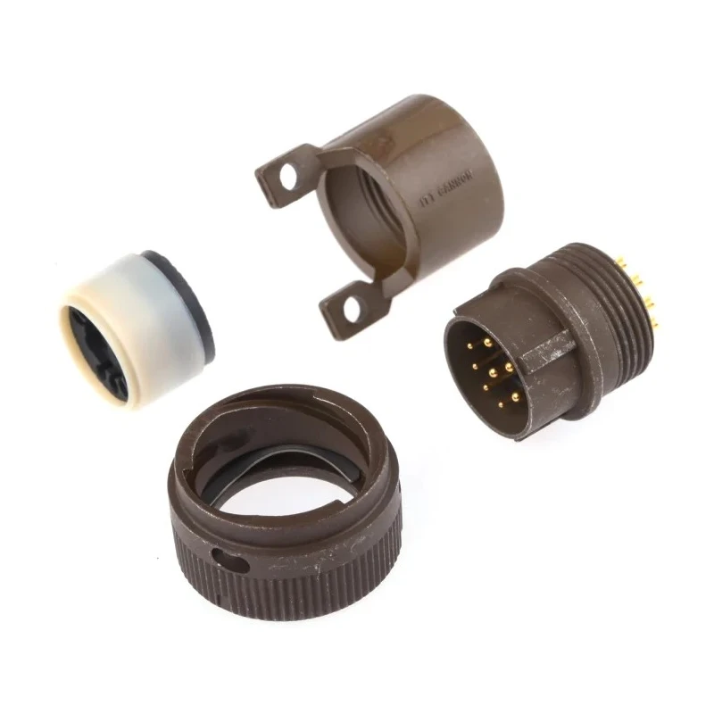 ITT Cannon MIL Spec Circular Connector Copper Alloy Straight 12 Way Cable Male Contacts Shell Size 14 KPT06F14-12P