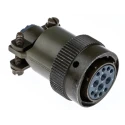 ITT Cannon MIL Spec Circular Connector Cable Mount Plug, Copper Alloy Contacts, Olive Drab Cadmium Plated KPT06F14-12S