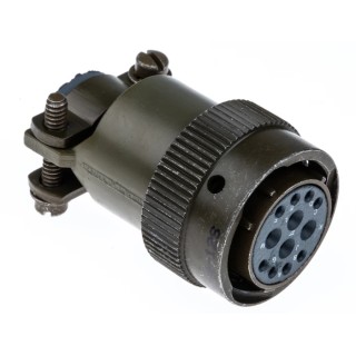 ITT Cannon MIL Spec Circular Connector Cable Mount Plug, Copper Alloy Contacts, Olive Drab Cadmium Plated KPT06F14-12S