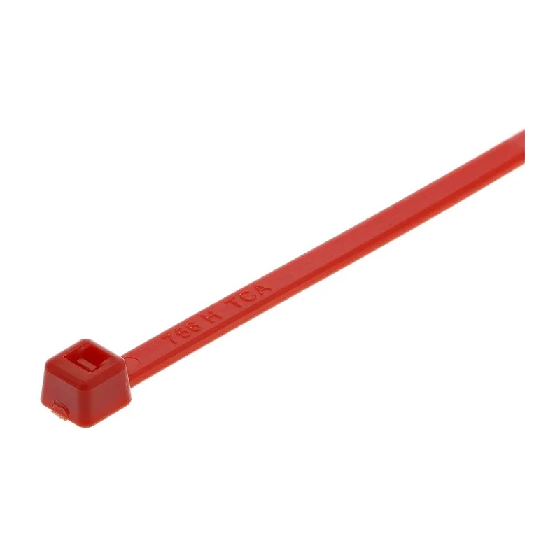 HellermannTyton Inside Serrated Cable Tie, Red Polyamide 66, 100 mm x 2.5 mm, 80N Tensile Strength 116-01812 T18R-PA66-RD