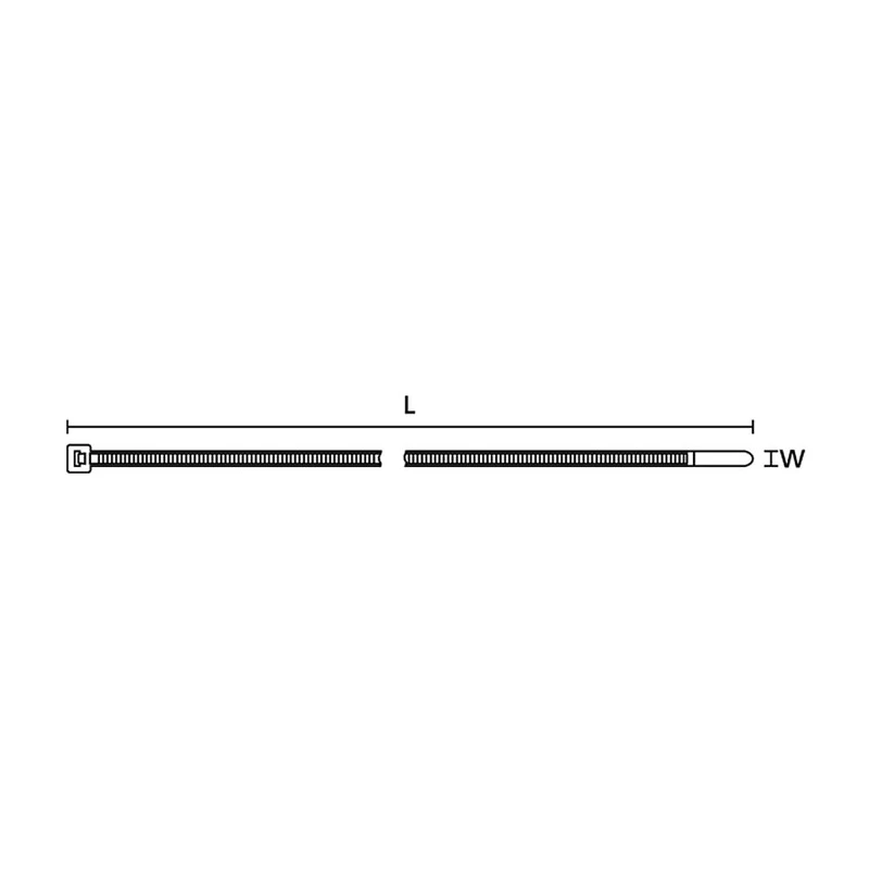 HellermannTyton Cable Tie Inside Serrated 390 mm x 4.7 mm Black Polyamide 66 T80L-PA66W-BK 111-05460 T80L-PA66W-BK