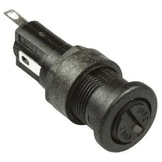 Bulgin 10A Panel Mount Fuse Holder, 1P-Pole for 5 x 20 mm Fuses, 250V AC FX0454