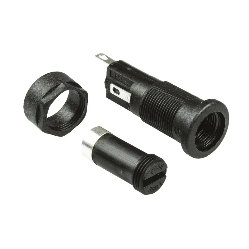 Bulgin 10A Panel Mount Fuse Holder, 1P-Pole for 5 x 20 mm Fuses, 250V AC FX0454