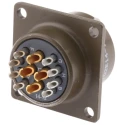 ITT Cannon MIL Spec Circular Connector Copper Alloy Straight 12 Way Box Mount Female, 22A, 850V, Bayonet KPT02E14-12S