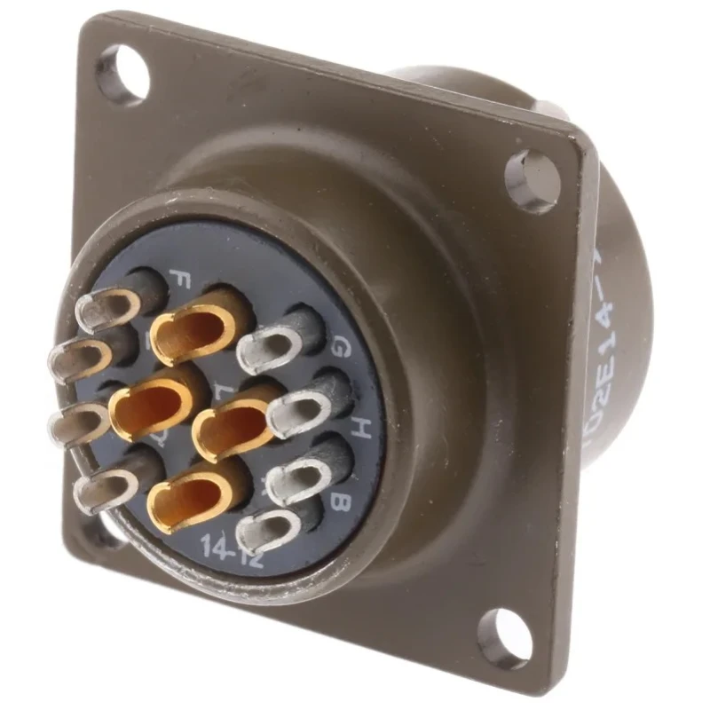 ITT Cannon MIL Spec Circular Connector Copper Alloy Straight 12 Way Box Mount Female, 22A, 850V, Bayonet KPT02E14-12S
