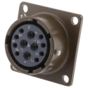 ITT Cannon MIL Spec Circular Connector Copper Alloy Straight 12 Way Box Mount Female, 22A, 850V, Bayonet KPT02E14-12S