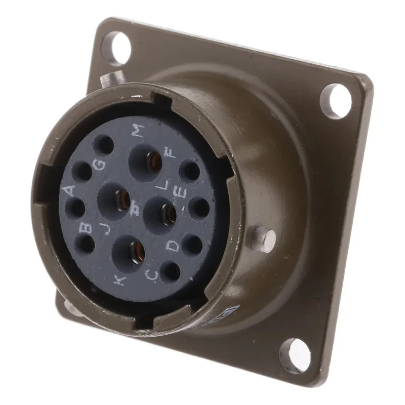 ITT Cannon MIL Spec Circular Connector Copper Alloy Straight 12 Way Box Mount Female, 22A, 850V, Bayonet KPT02E14-12S