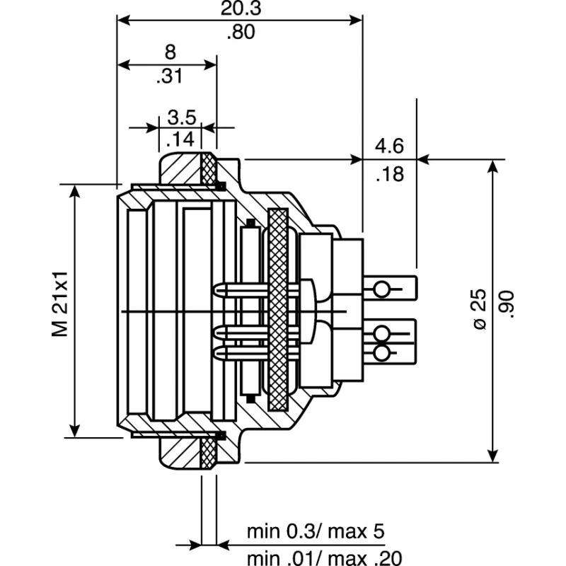 binder Circular Connector Miniature Socket Female 6 Contacts Panel Mount IP67 440 Series 09-4820-81-06