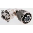 ITT Cannon MIL Spec Circular Connector Right Angle Copper Alloy 6 Contacts 22A Cable Mount Shell Size 14S CA08COM-E14S-6S-B