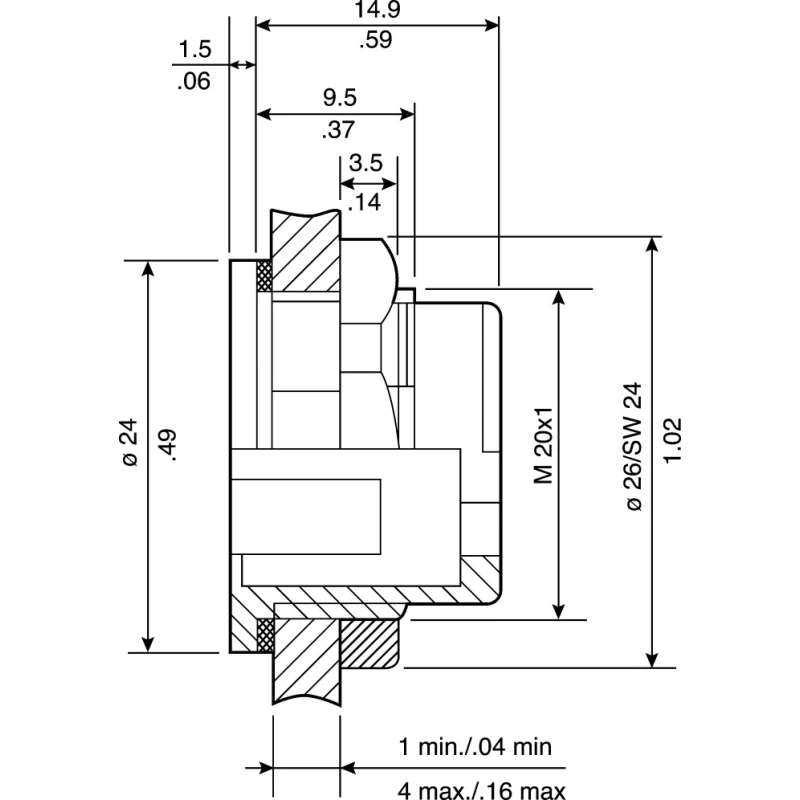 binder Circular Connector Adapter Male 1 Female 25V 7A IP67 Series 720 Nickel Plating 08-2433-000-001