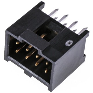Amphenol Communications Solutions C-Grid III Series PCB Header 8 Contact 2 Row Shrouded 2.54mm Pitch 3A Current 90130-1208