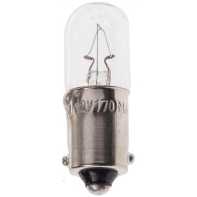 RS PRO Incandescent Indicator Light Clear Lens 12V 2W 170mA BA9S Base 10mm Diameter 28mm Length 3000h Lifespan BA9S