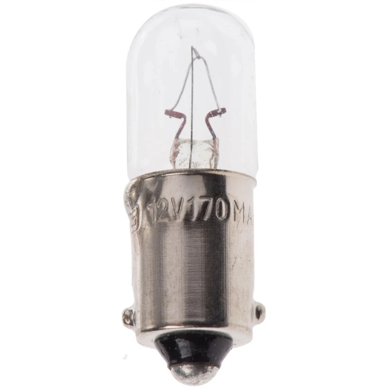 RS PRO Incandescent Indicator Light Clear Lens 12V 2W 170mA BA9S Base 10mm Diameter 28mm Length 3000h Lifespan BA9S