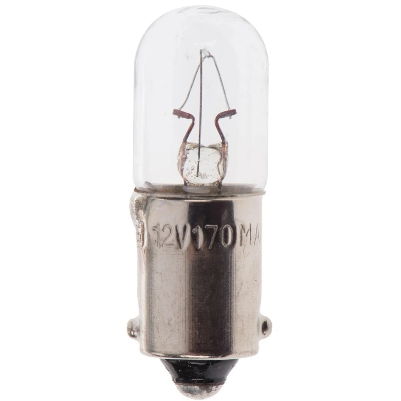 RS PRO Incandescent Indicator Light Clear Lens 12V 2W 170mA BA9S Base 10mm Diameter 28mm Length 3000h Lifespan BA9S