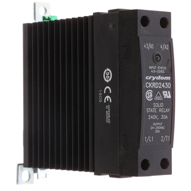 Crydom CKRD Series Solid State Relay, 30 A Load Current, 280 Vrms Load Voltage, 32V Control, DIN Rail Mount CKRD2430