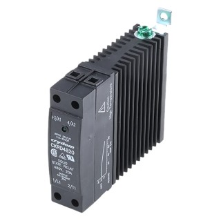 Crydom Solid State Relay, 20 A Load, 530 V ac Load Voltage, 32V Control, DIN Rail Mount CKRD4820