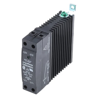 Crydom Solid State Relay, 20 A Load, 530 V ac Load Voltage, 32V Control, DIN Rail Mount CKRD4820