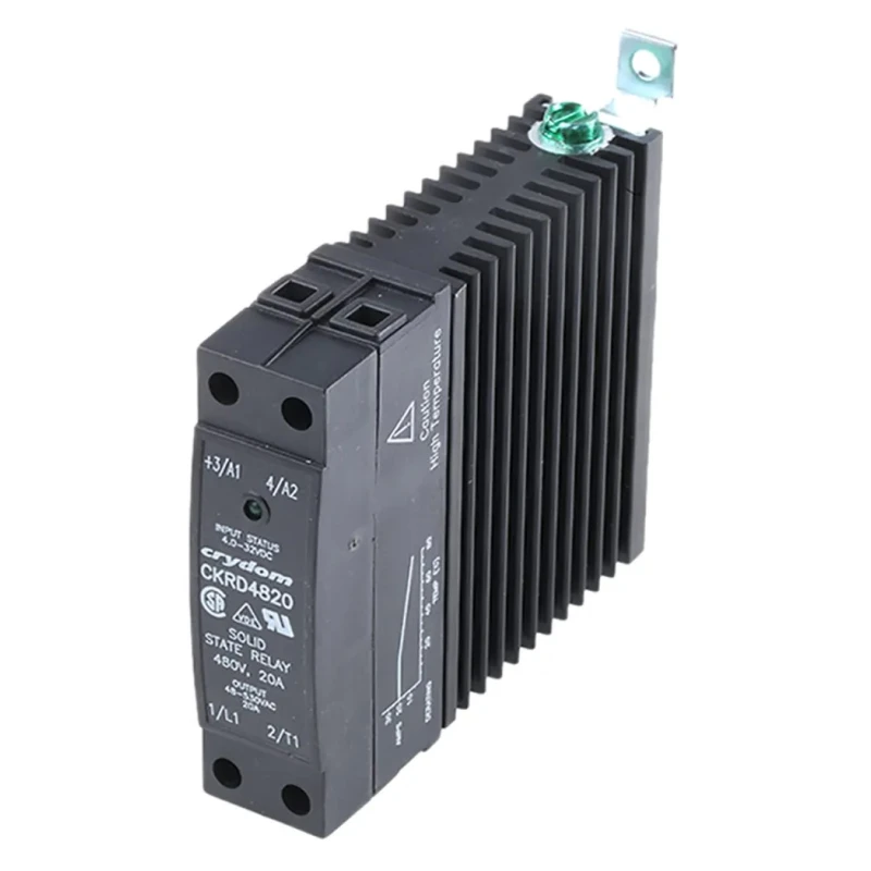 Crydom Solid State Relay, 20 A Load, 530 V ac Load Voltage, 32V Control, DIN Rail Mount CKRD4820