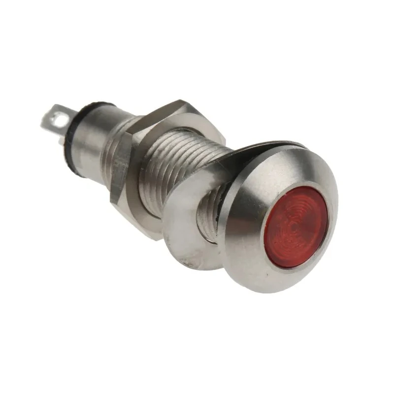 Marl Panel Mount LED Indicator Red, 8.1 mm Mount Hole, Solder Tab Termination, IP67, 12-28V DC, 236mcd Luminous 534-501-63
