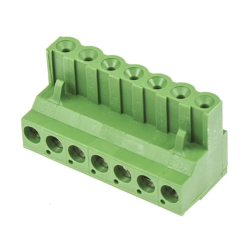TE Connectivity Buchanan Series Pluggable Terminal Block 7-Contact 5.08 mm Pitch 1 Row 300V AC 15A Nylon Housing 796634-7