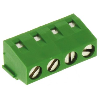 TE Connectivity Buchanan Series PCB Terminal Block 4-Contact 5 mm Pitch 1 Row 13.5A Polyamide Housing 300V AC 282836-4