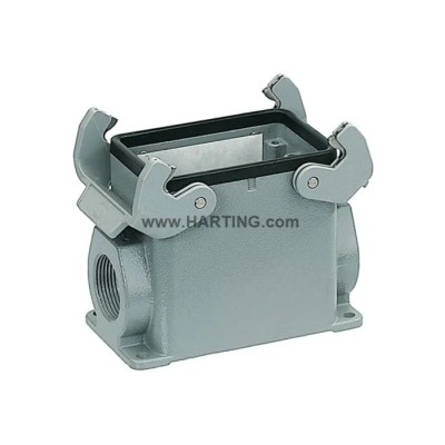 HARTING Heavy Duty Power Connector Hood 2 Lever Surface Mount Die Cast Aluminium IP65 32A 09200320230