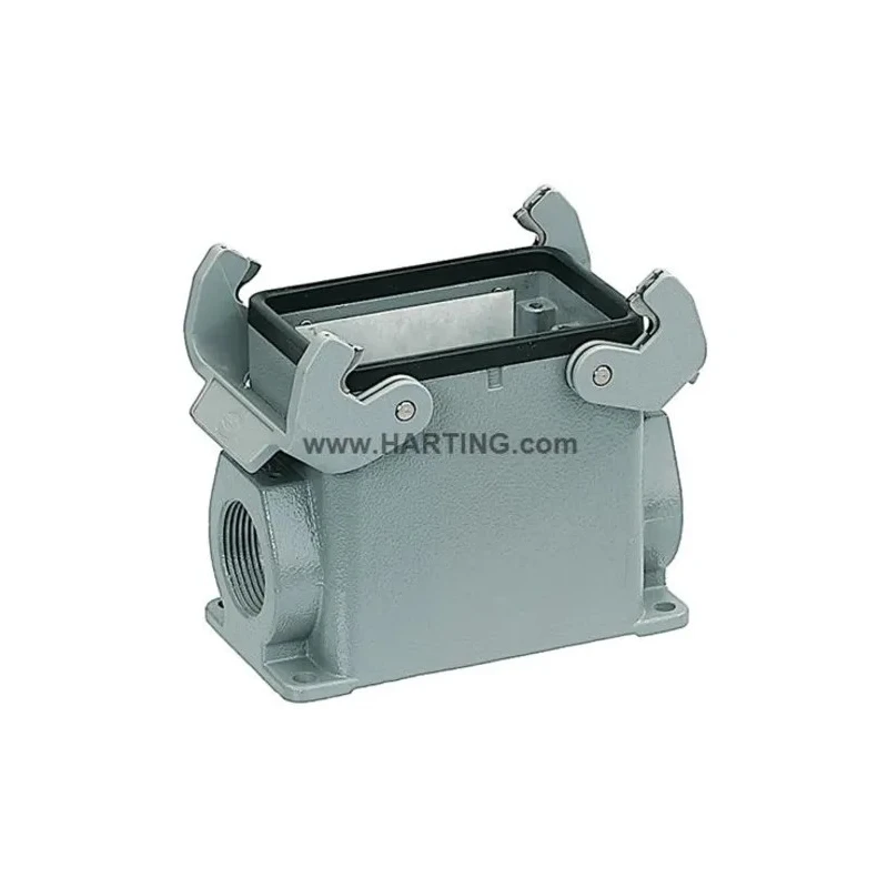 HARTING Heavy Duty Power Connector Hood 2 Lever Surface Mount Die Cast Aluminium IP65 32A 09200320230