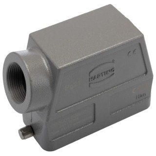 HARTING Han B Range Heavy Duty Power Connector Hood, Die Cast Aluminium, IP65, 1 Lever, 16B 09300160540