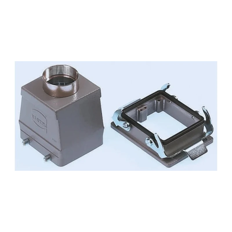 HARTING Han B Range Heavy Duty Power Connector Hood 2 Lever Surface Mount, 32+E Pole Format, Metal Body, PG36 0930032073201
